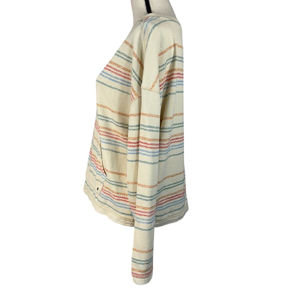 PrAna Medium Cozy Up Suncation Top Striped Long Sleeves Stretch Boat Neck Pocket - Picture 5 of 8